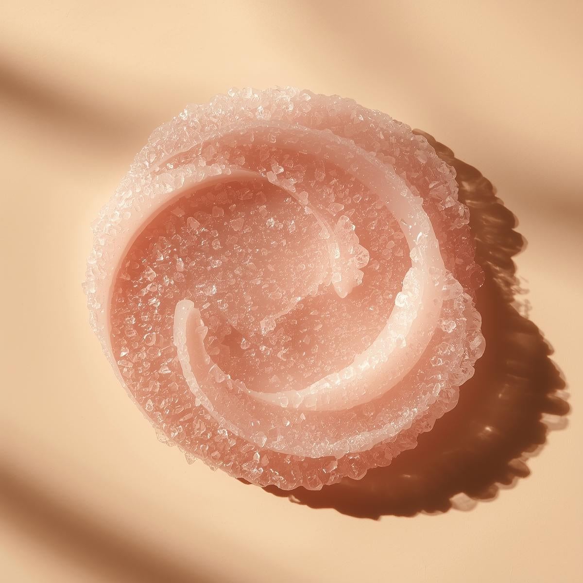 Close-up of Sugar Scrub texture with a soft rose-blush tint — PureButterMelts