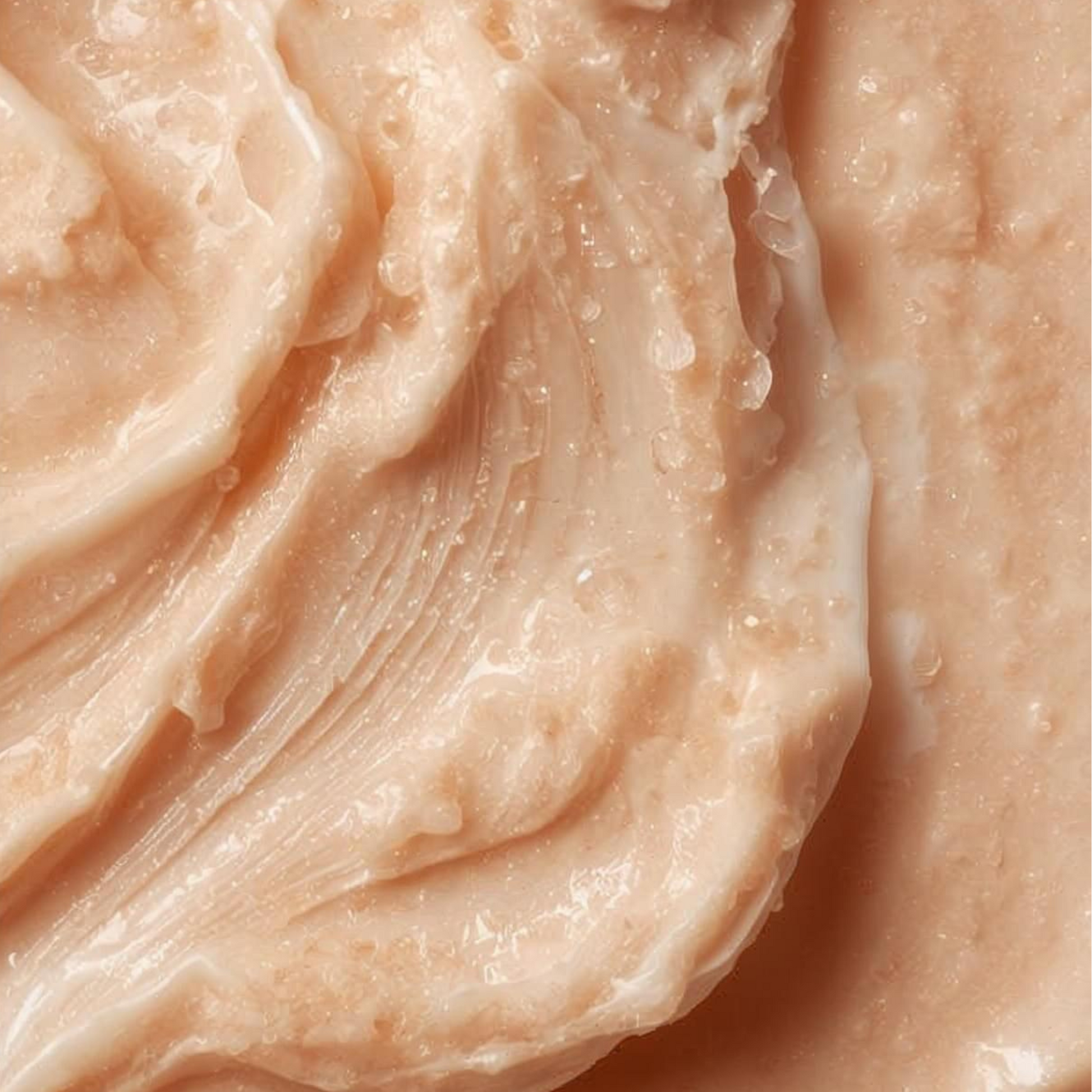 Close-up of smooth, beige-colored sugar scrub