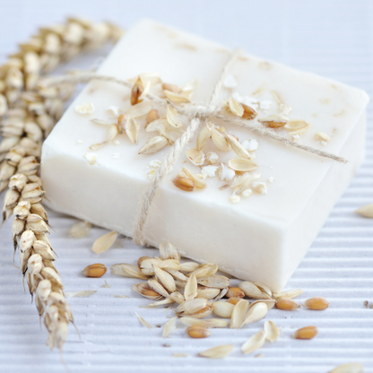 Almond Oats Exfoliating Soap bar with visible oat texture — PureButterMelts
