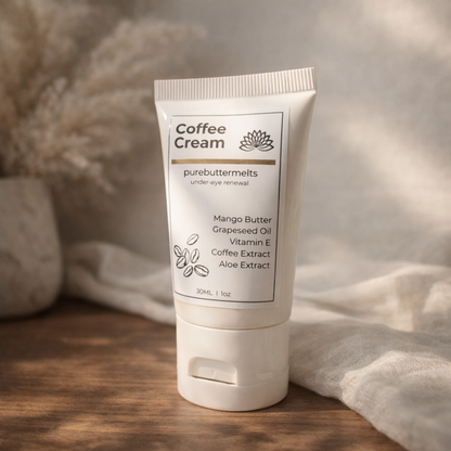 PureButterMelts Coffee Cream tube — part of the Bright Eyes Duo for under-eye renewal