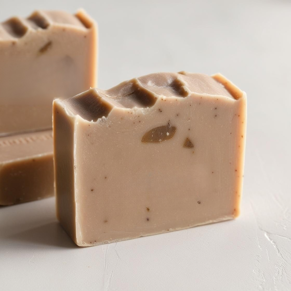 Coffee Mint Exfoliating Soap bar with visible coffee grounds — PureButterMelts