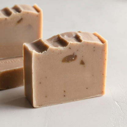 Coffee Mint Exfoliating Soap bar with visible coffee grounds — PureButterMelts