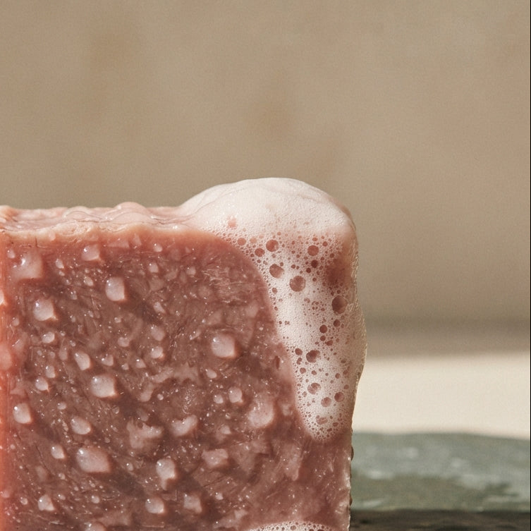 French Clay Soap bar lathering, dusty pink clarifying cleanser — PureButterMelts