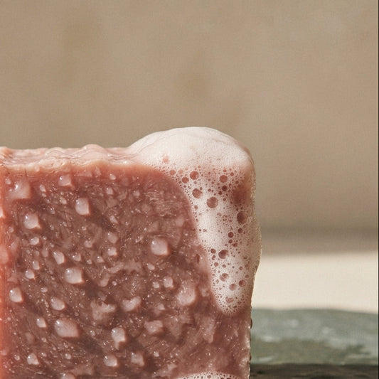 French Clay Soap bar lathering, dusty pink clarifying cleanser — PureButterMelts