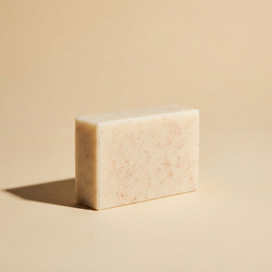 Almond Oatmeal Exfoliating Soap bar with fine oat flecks throughout — PureButterMelts