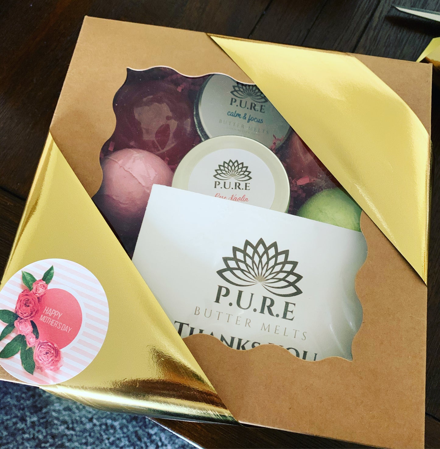 Customizable skincare gift box with handmade soap and body butter