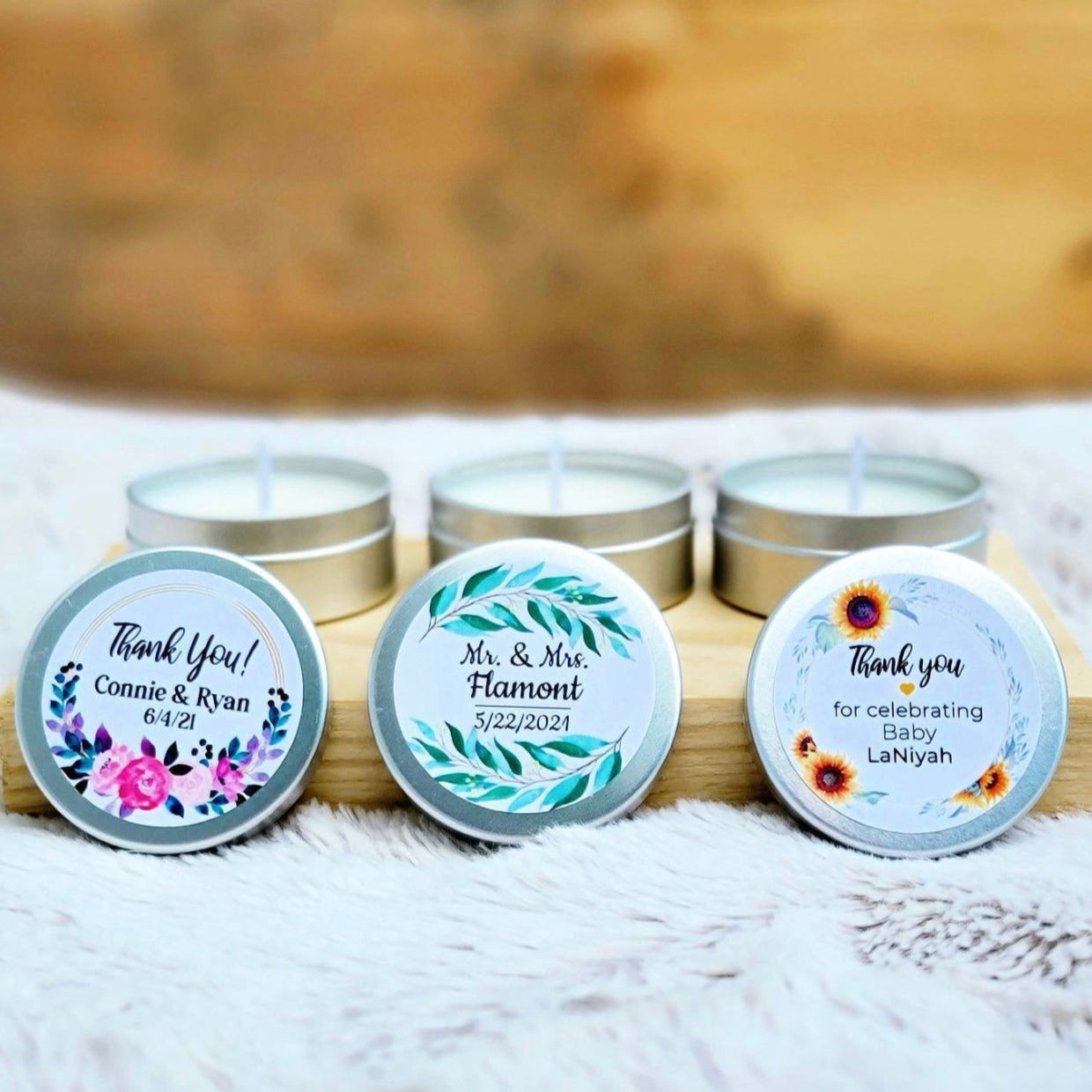Wedding/Baby handcrafted candle favor 